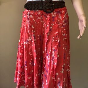 Odille salmon pink ruffle skirt